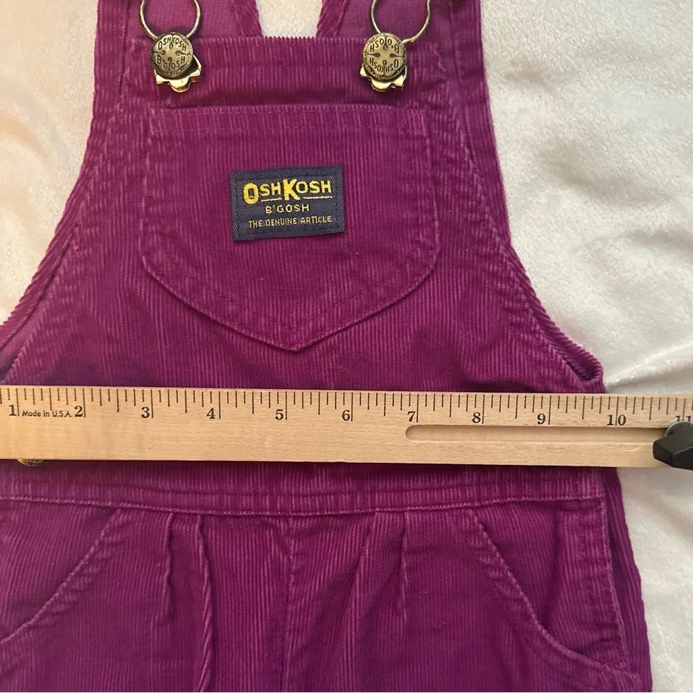 Vintage OshKosh B'Gosh Vestbak Corduroy USA Overalls 3T Fuchsia Toddler Girl